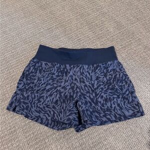 Athleta Blue Patterned Running Short